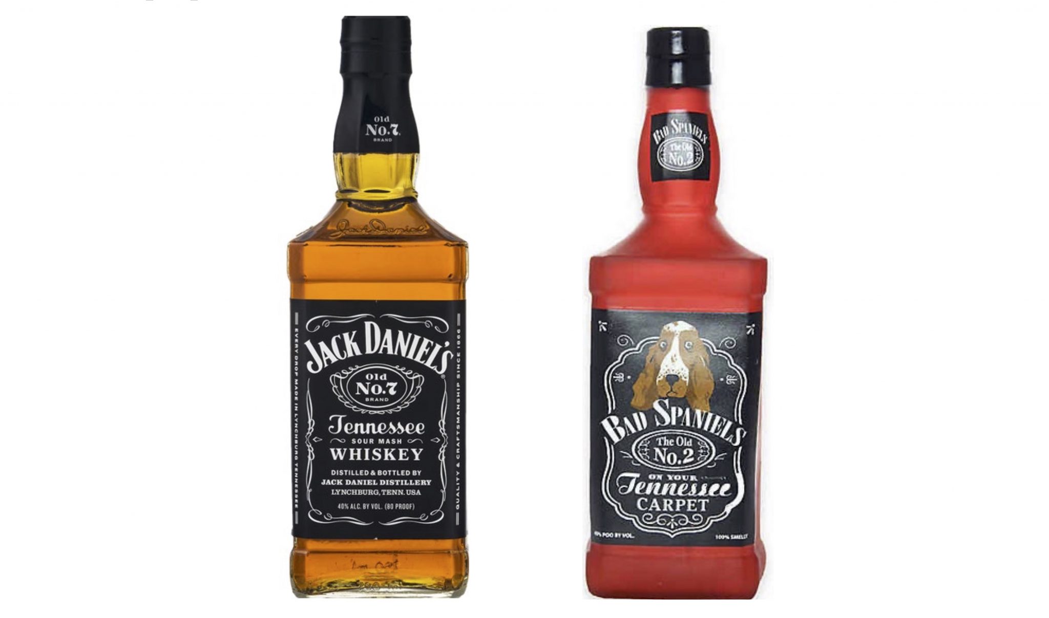 Jack Daniel's parody dog toy