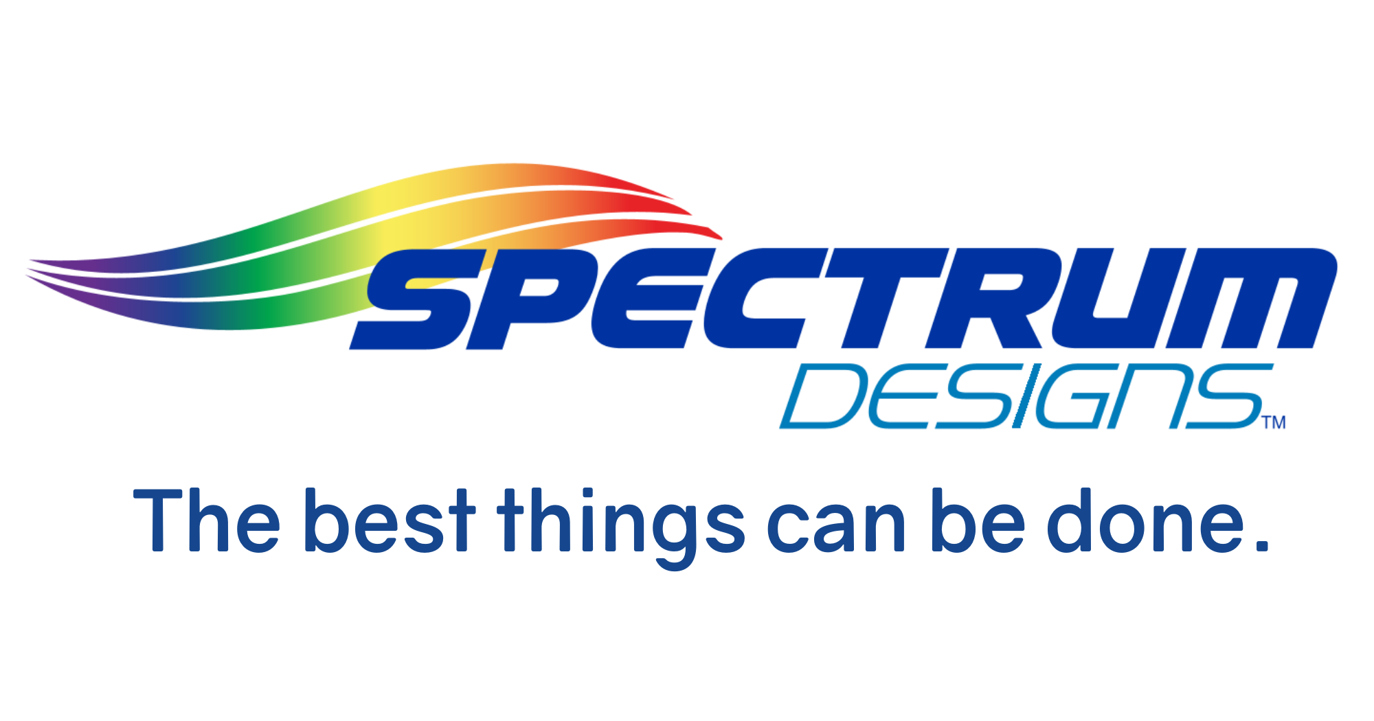 spectrum designs logo with the tagline, which reads the best things can be done
