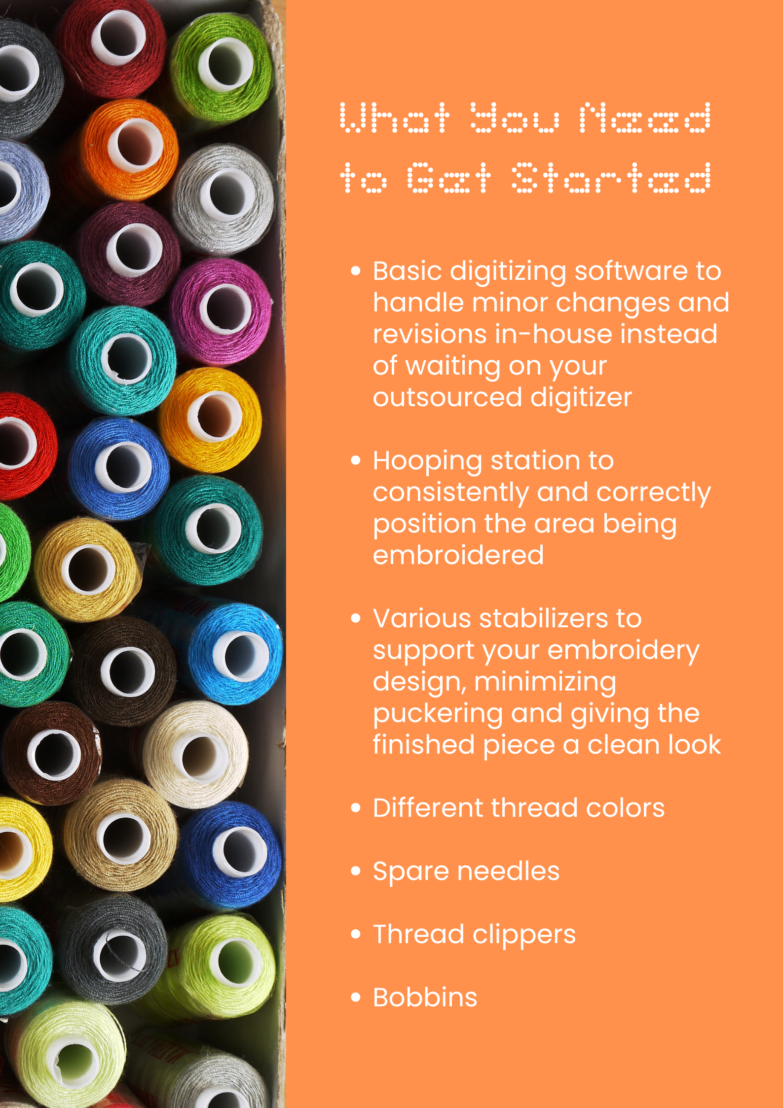 Embroidery supply checklist
