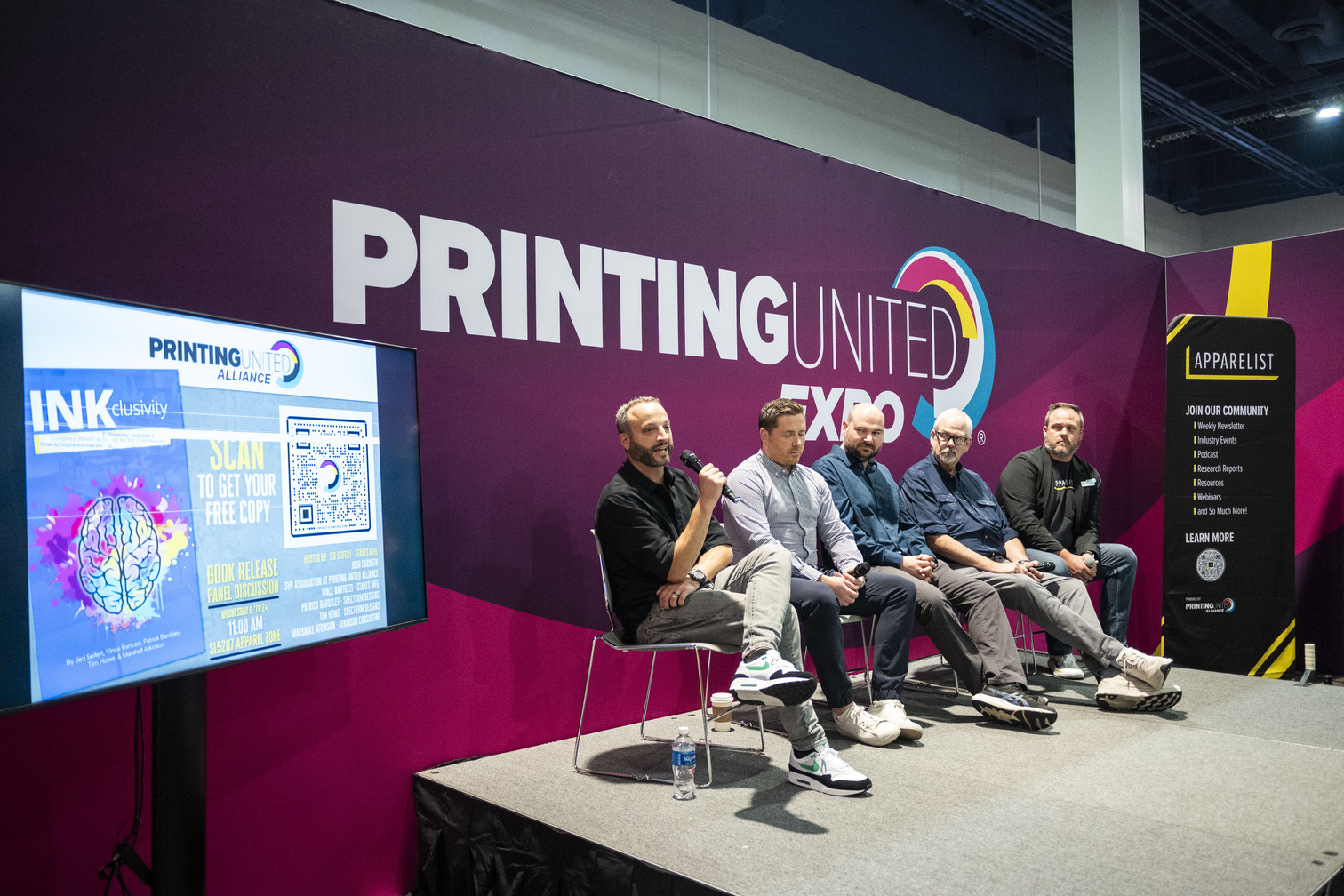 Stakes Manufacturing Co-Owner Jed Seifert led a discussion on disability inclusion in the printing industry at the Theatre during the 2024 Expo. Credit: Steven Martine Photography 2024