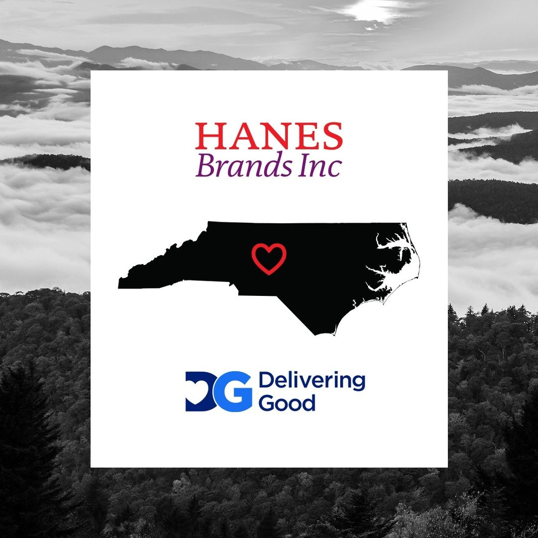 Graphic with HanesBrands and Delivering Good logo