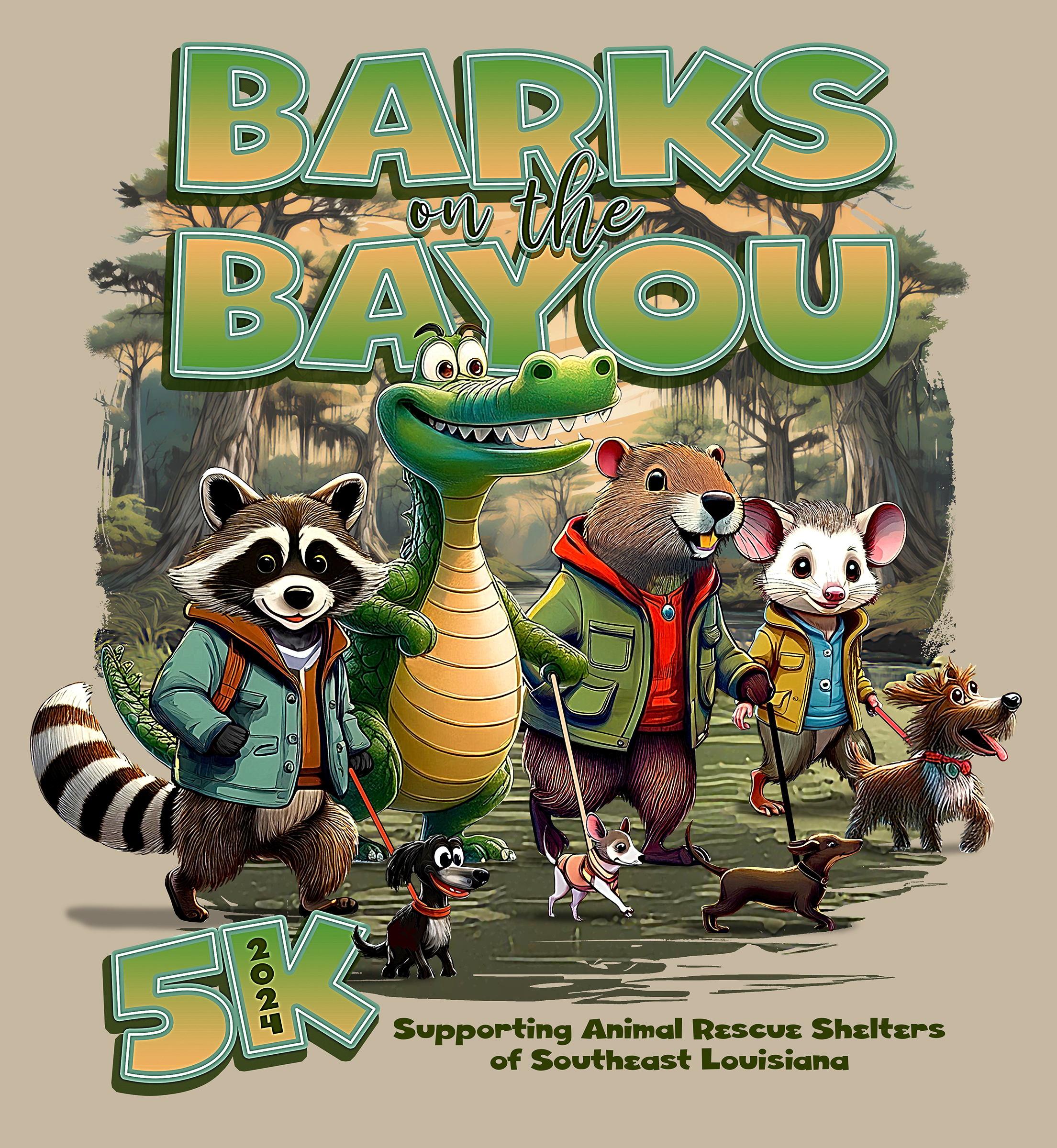 Full-color design of Barks on the Bayou project