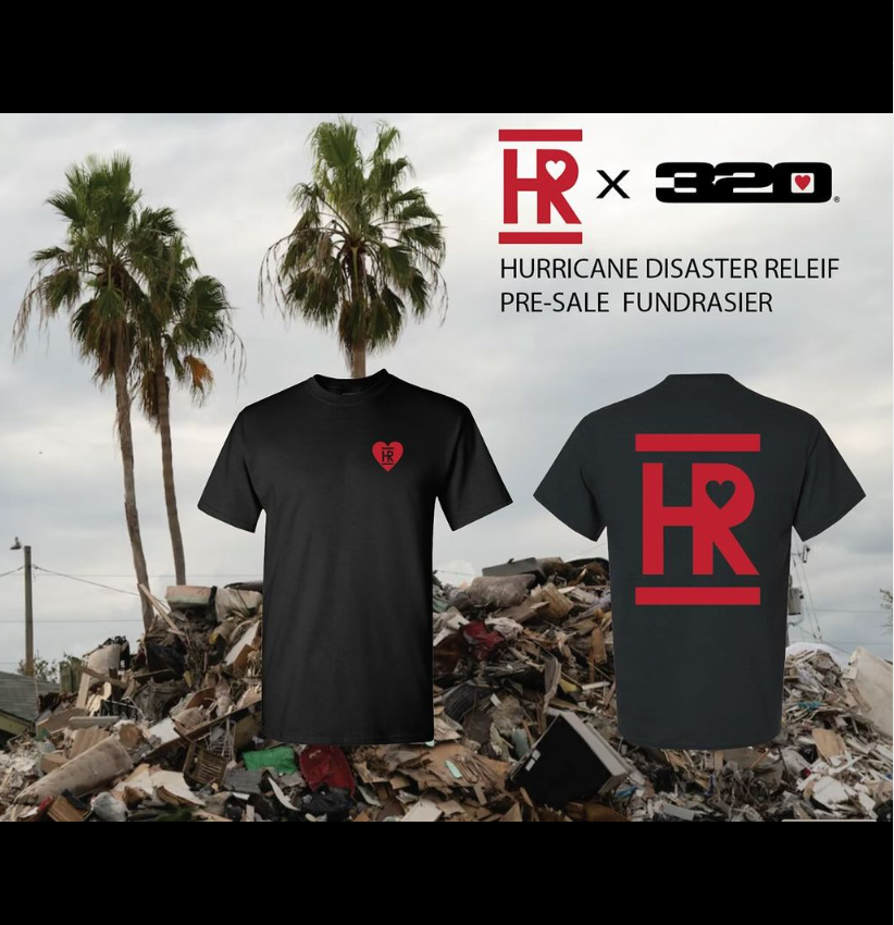The Highroller Lobster t-shirt with hurricane disaster backround