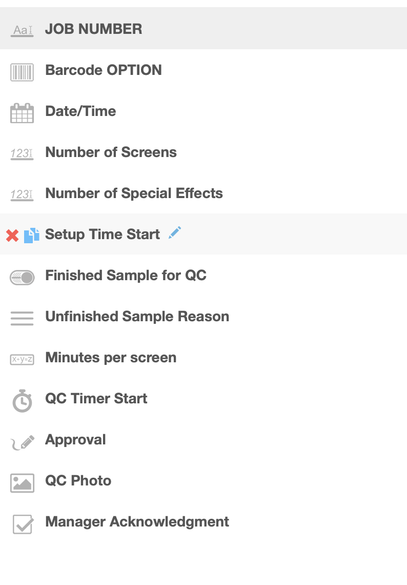 A screen shot of using FastField to create online forms