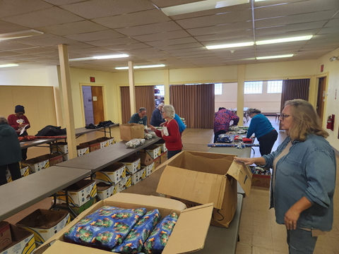 HanesBrands prepares items to donate to partner organizations supporting unhoused communities