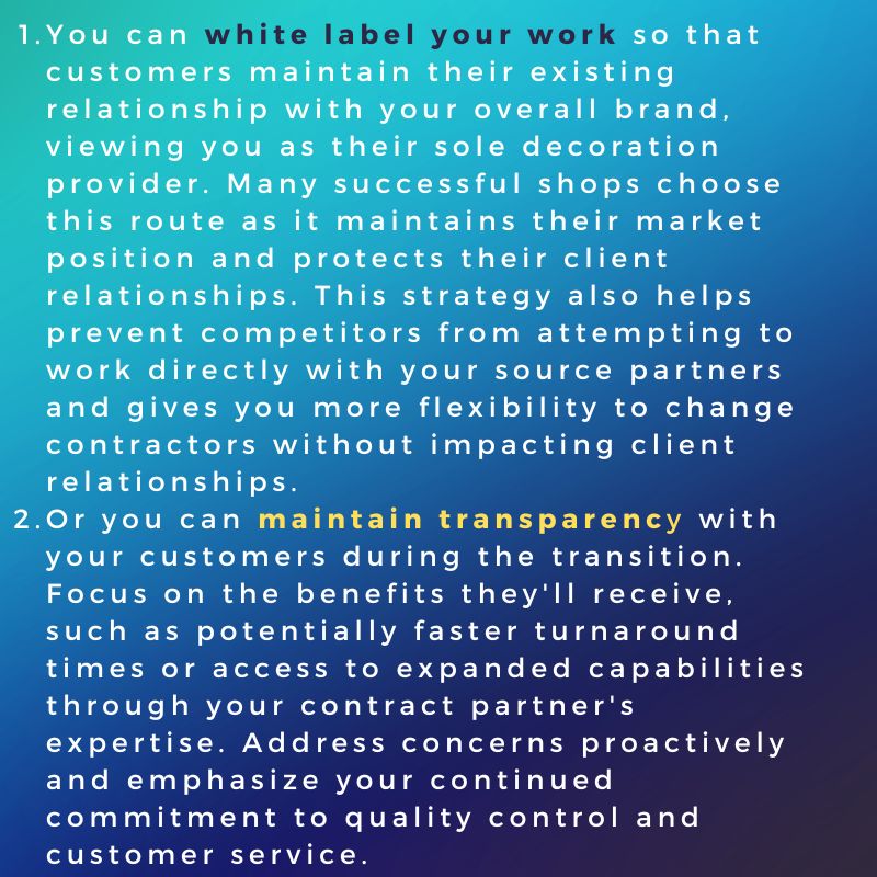 Bullet point text talking about building contract decorator partnerships