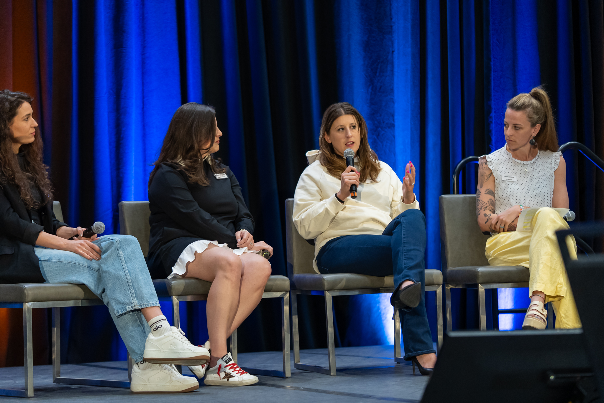 L to R: Carissa Richmond, BELLA+CANVAS; Amanda Pritchett, Momentec; Milissa Gibson, Lane Seven; and Cassie Green, Apparelist