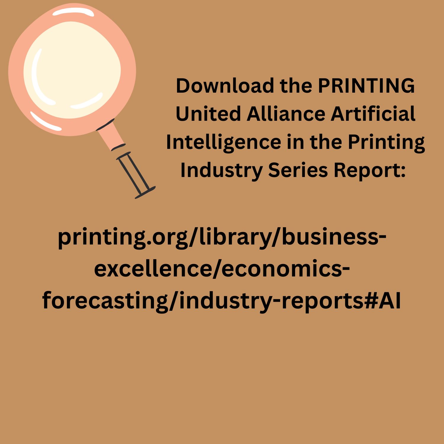 A link to the PRINTING United Alliance AI industry report