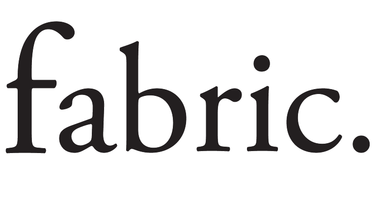 Fabric logo in black on white background