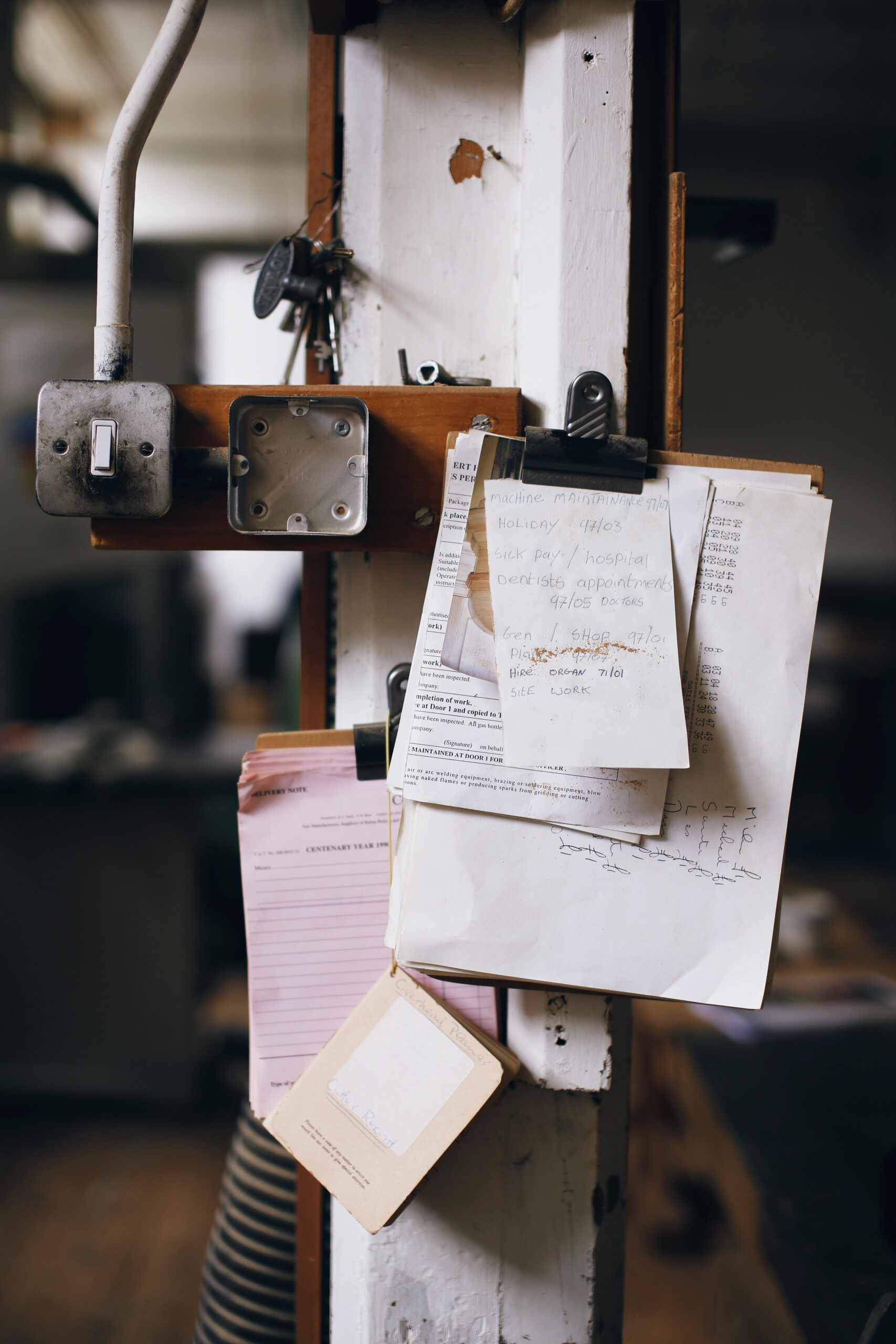 Tons of paper pinned to the wal