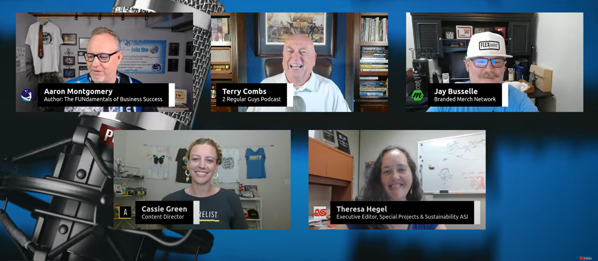 Hosts of Sustainable Merch Summit open the event on screen