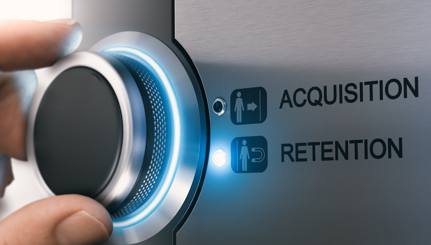 A dial that allows the choice between Acquisition and Retention with Retention selected