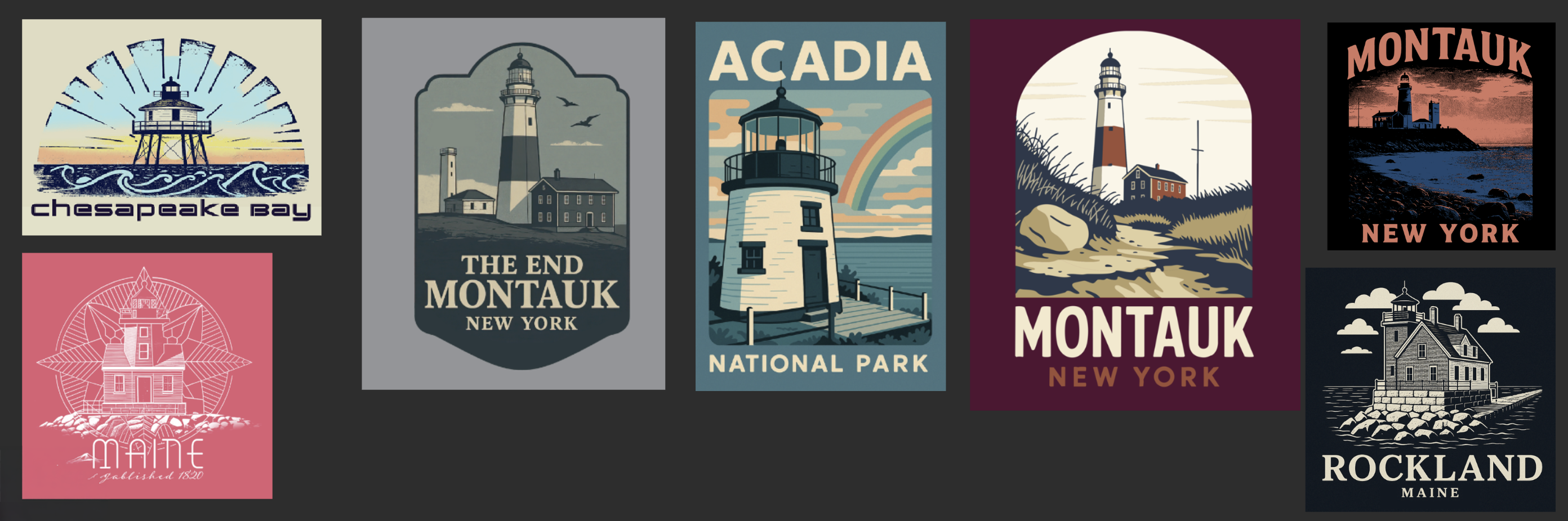 AI-generated images of lighthouses