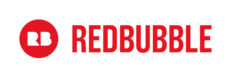 Redbubble logo in red text on white background