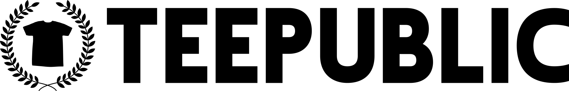 TeePublic black logo on white background