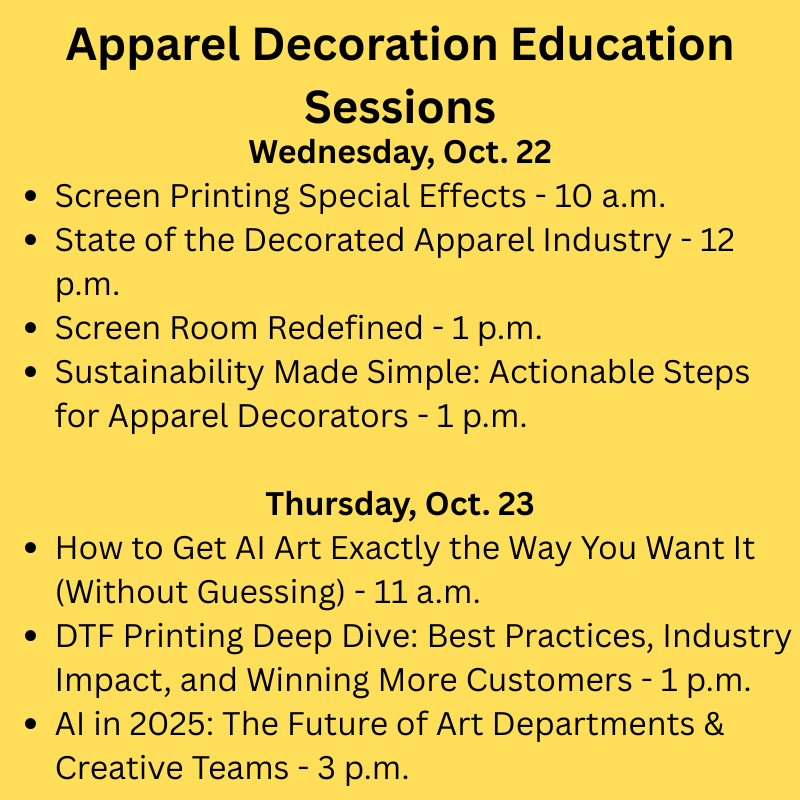 Apparel education session schedule at Expo