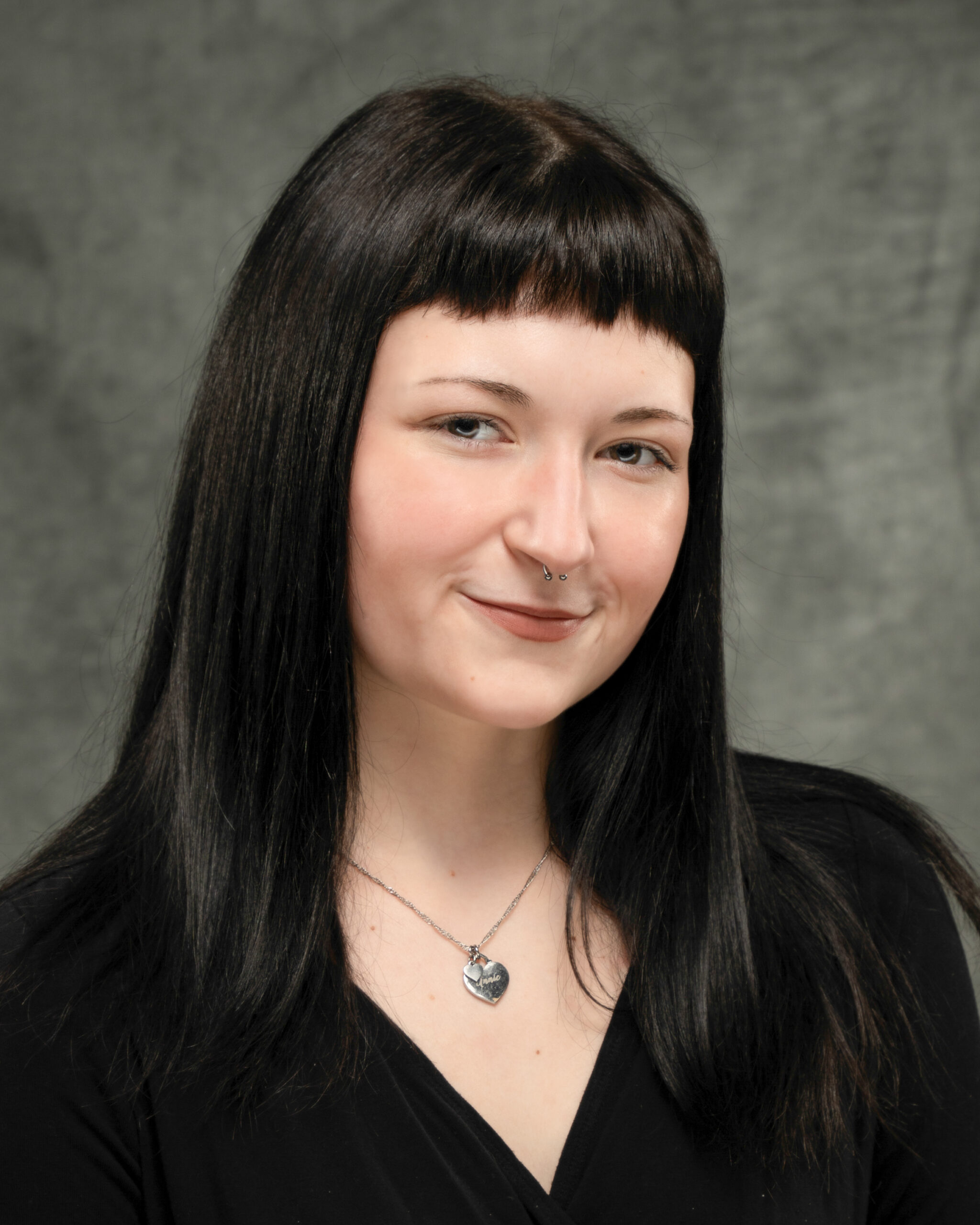 Annie Barnes wearing black shirt