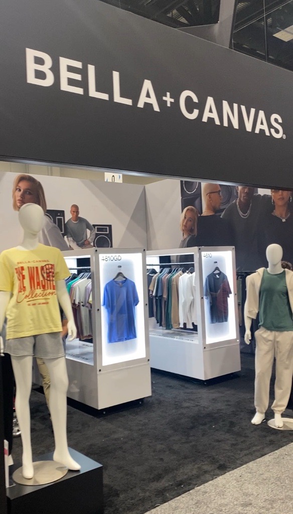 BELLA+CANVAS written on top of image with manakins wearing apparel blanks