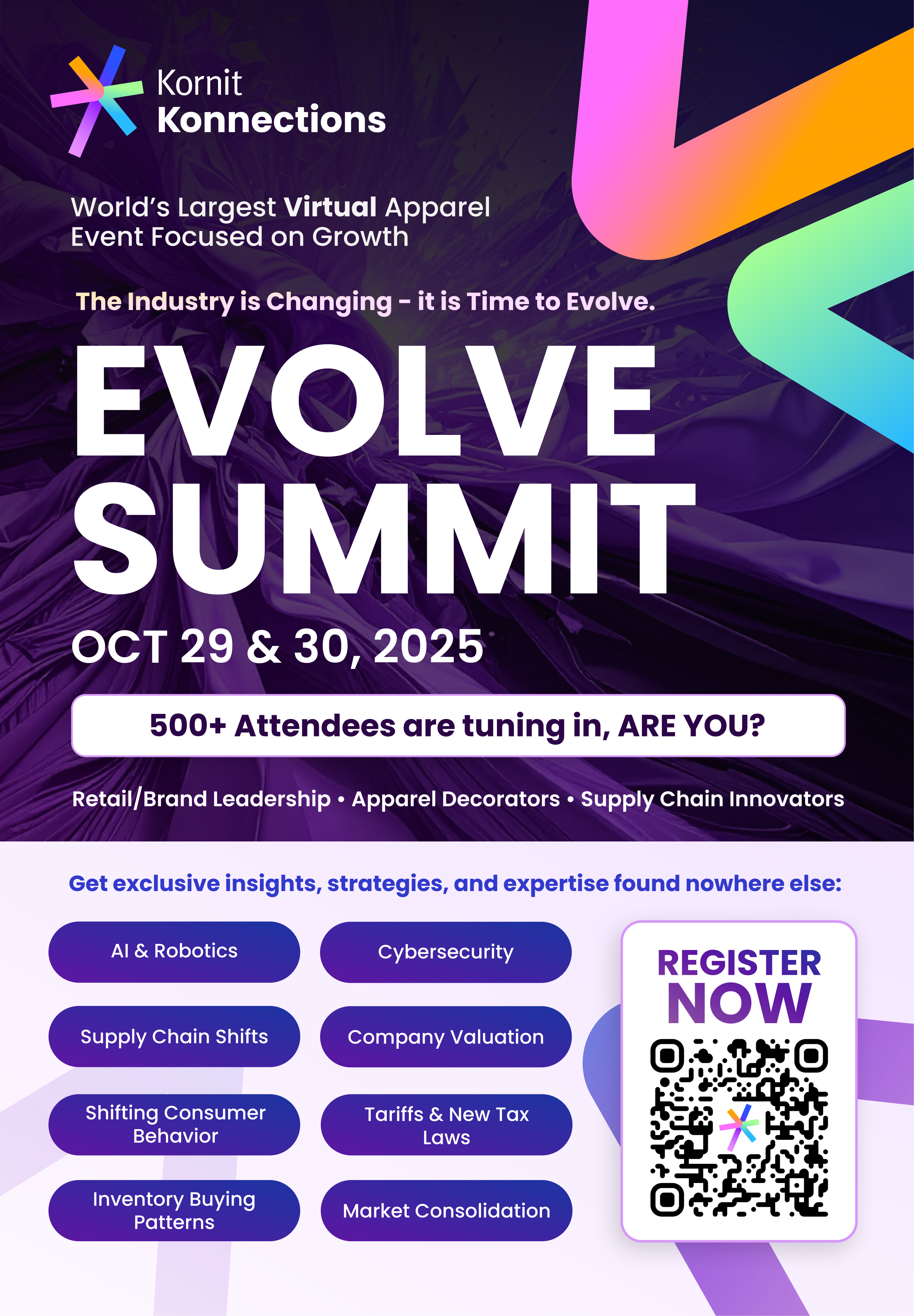 Kornit Evolve event flyer