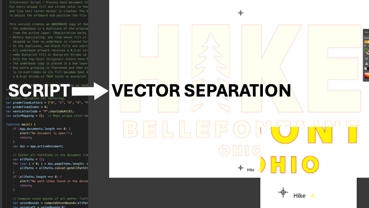 A screen shot of the separation process using AI