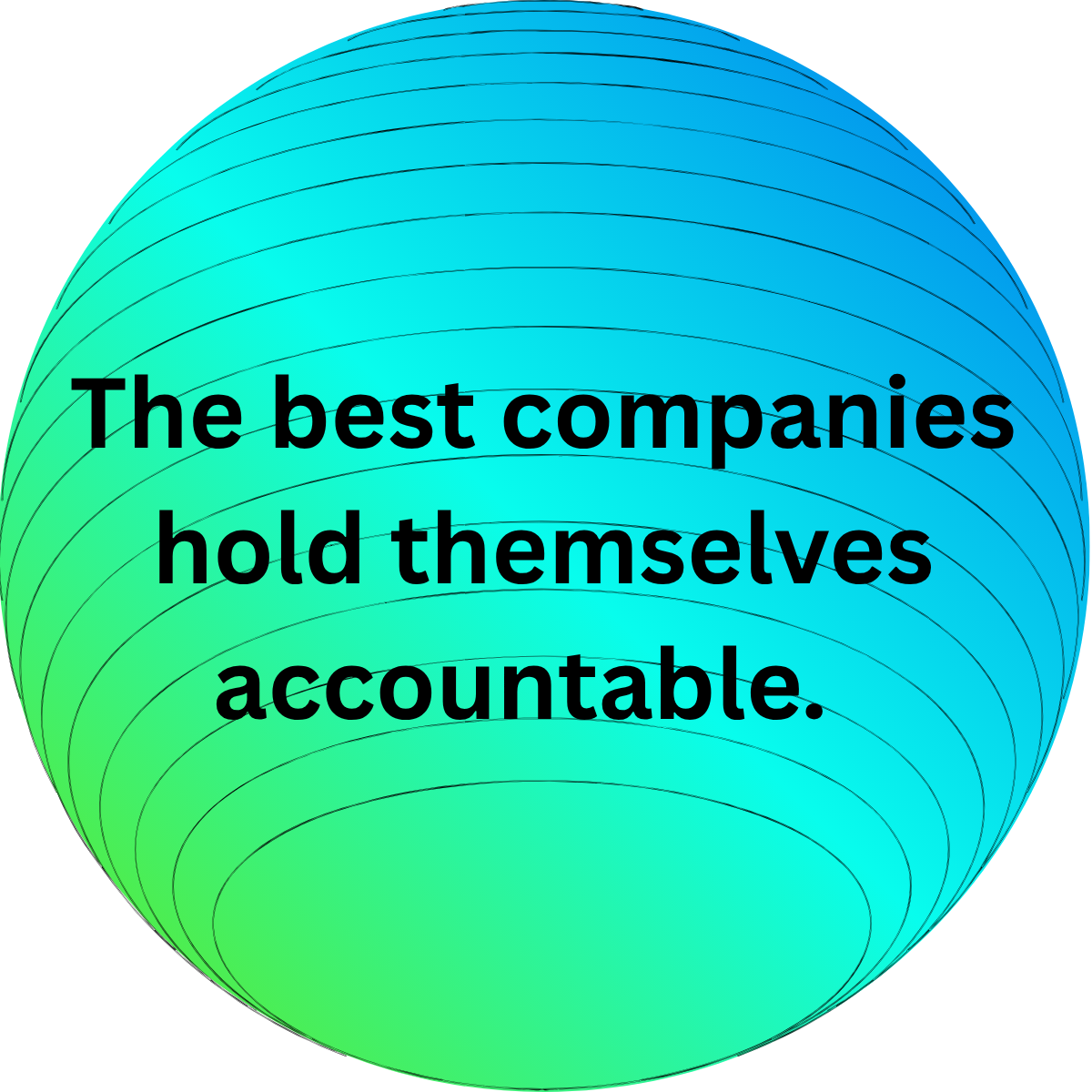 A quote inside a blue and green gradient circle