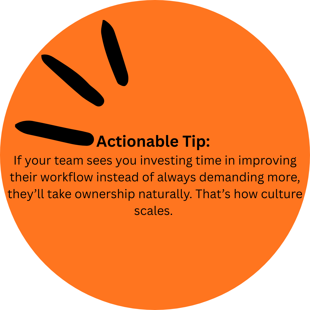 ACtionable tip on an orange background