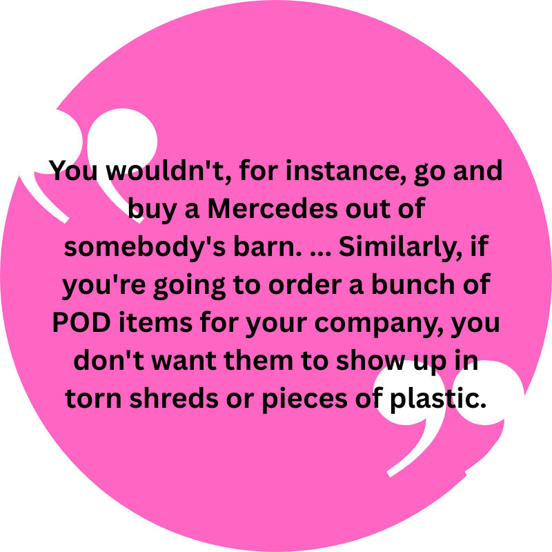 pull quote on pink background with white quote marks