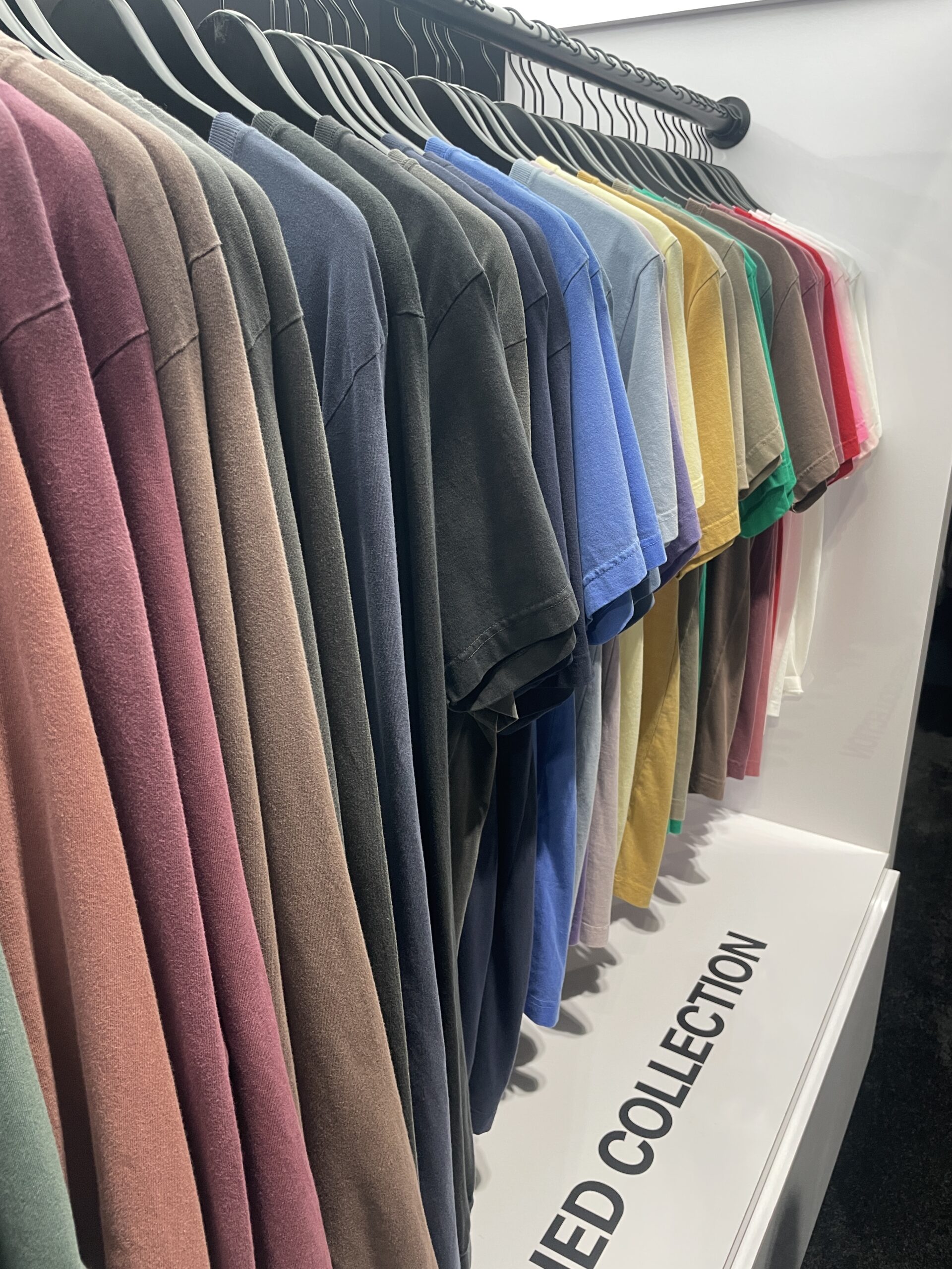 rack of t-shirts