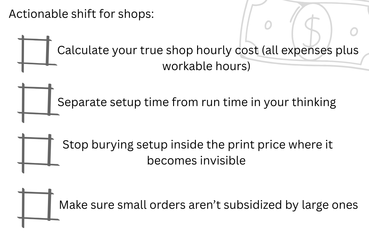checklist on pricing for apparel decorators