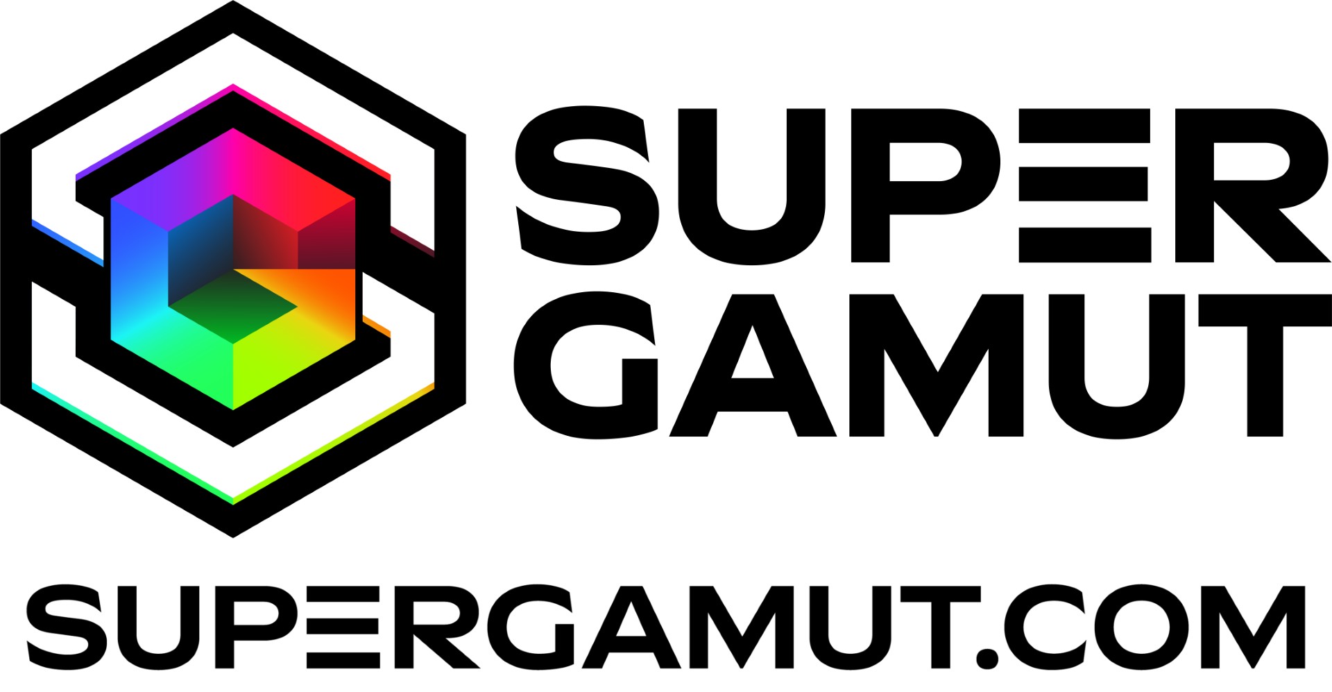 supergamut logo in black with color circle
