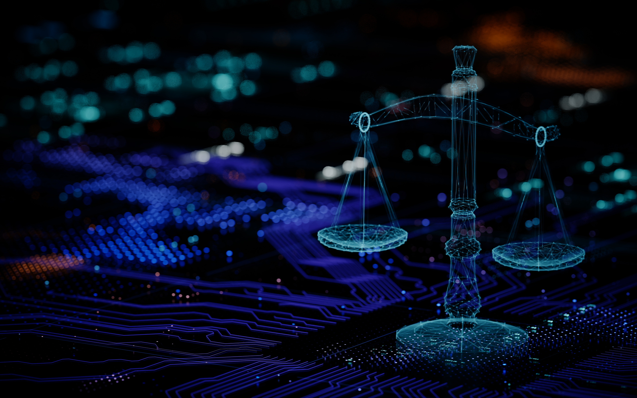 computer-style image of justice weights