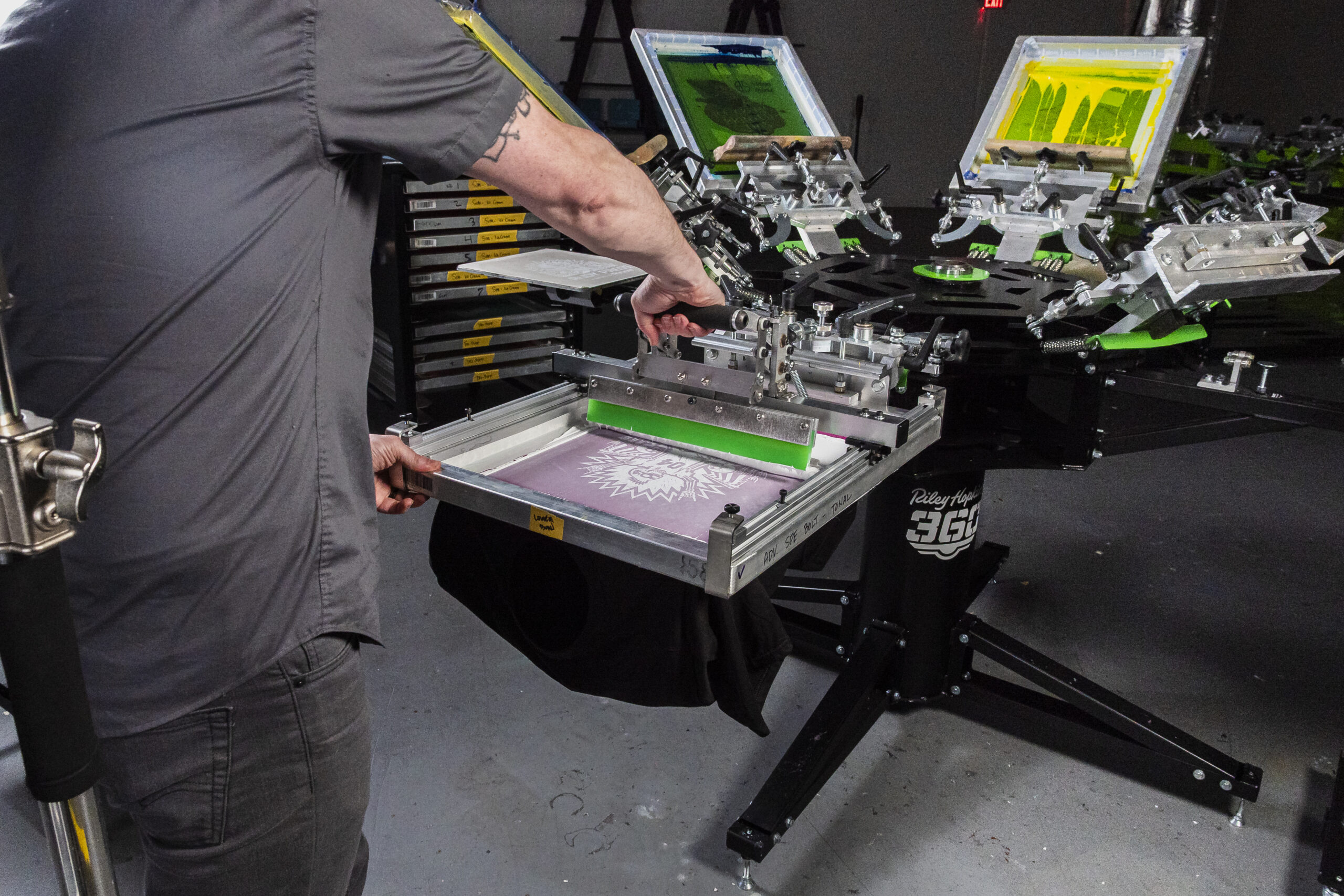 person using rudy press squeegee