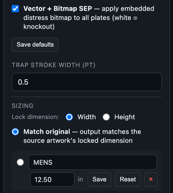 screen shot custom separation tool
