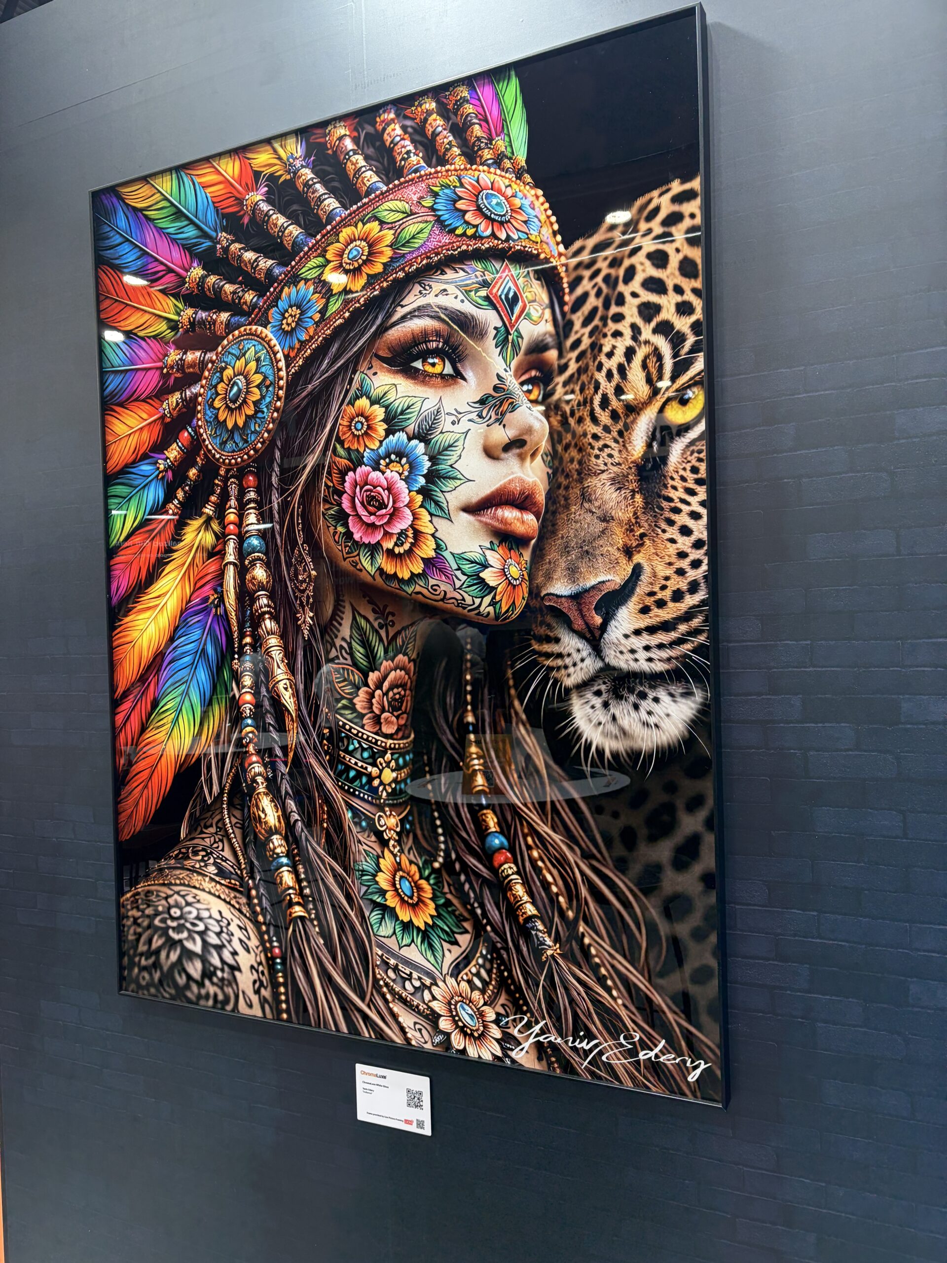 colorful native american woman print
