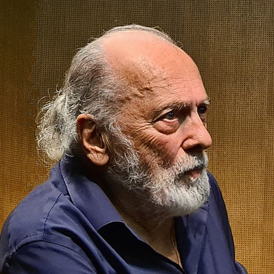 man in blue shirt